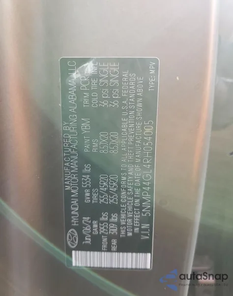 2024 Hyundai Santa Fe Limited из США, поврежденный, VIN 5NMP44GL4RH054005